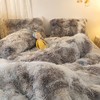 Jameswish Shaggy Plush Duvet Cover Set Super Soft Fluffy Faux
