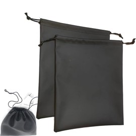 PU Leather Headphone Storage Bag, Waterproof Headphone Protection Pouch with Drawstring for Carrying Storing(size:2 pcs)