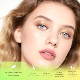 Brown Self Adhesive Lash Clusters - EHSZM BEAUTY POP-PRESS No Glue | Invisible Clear Band, Warm Tone for Daily/Party Makeup 3s Easy Apply, 24H Hold, Natural Wispy Blend (SA-Brown-Radiant 10-14mm)