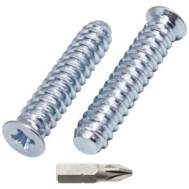 SKIR'CO (10 pcs) Zinc Plated Euro Screws 6.2 x 30 mm, Drawer Runner Screws, Flat Countersunk Head, Hinge Screws