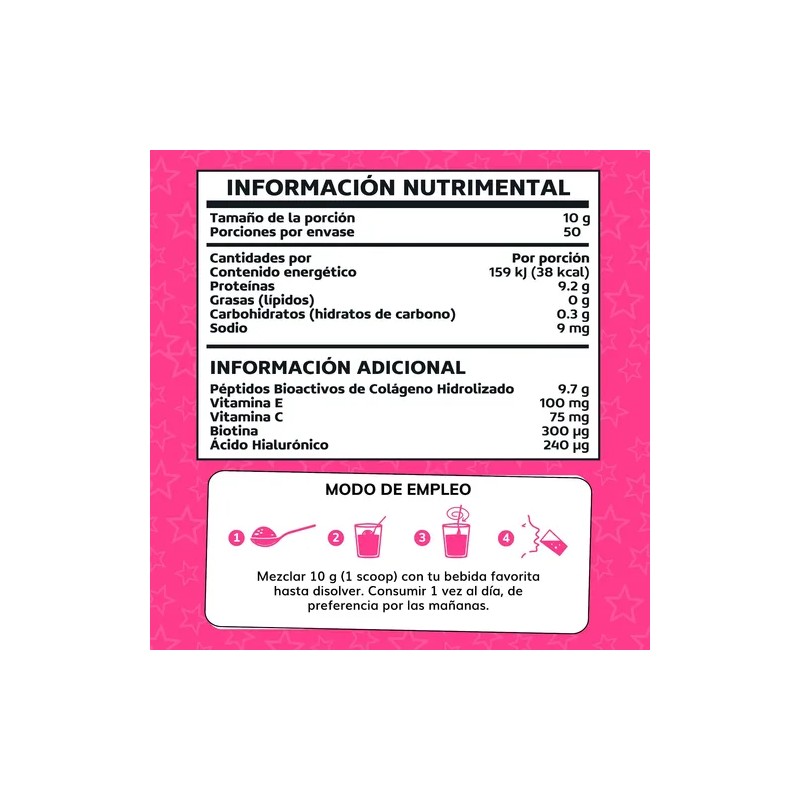 Colágeno Hidrolizado Quotidien Ácido Hialurónico Biotina Vitaminas Polvo Sabor