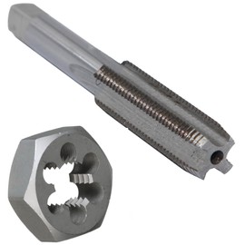 Drill America 1/2"-28 UNS Tap and Die Kit, HSS Plug Tap and Carbon Hex Die