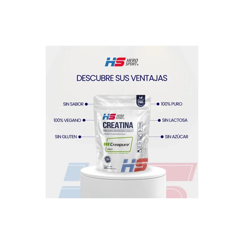 Creatina Creapure 200gr Hero Sport 40 Servicios
