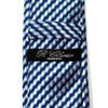 (リトリーズ) RETREEZ 波型ジグザグ ストライプ柄 織り生地 細ネクタイ タイ - ネイビーブルー