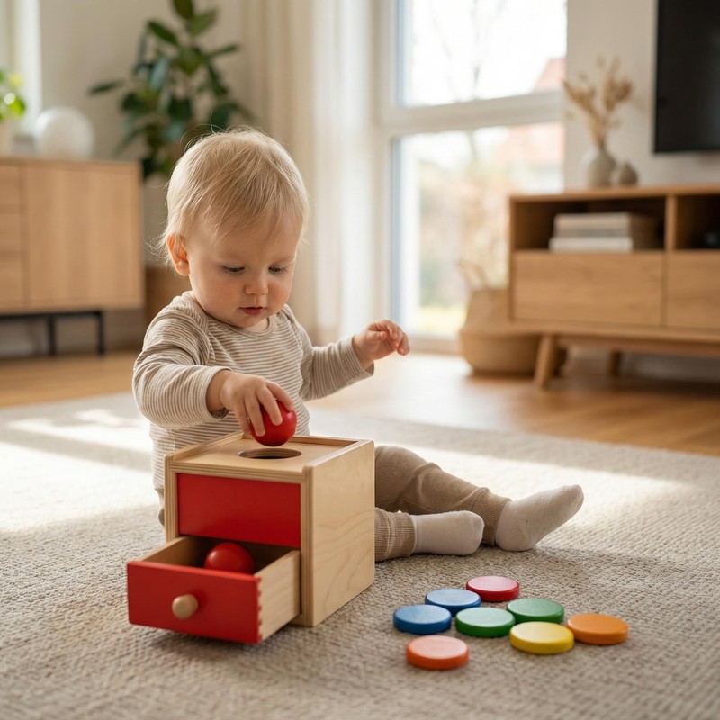 Toyvian Montessori, giocattolo in legno, 2 in 1, Montessori, con