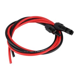 Conectores Par de Rojo, 2pcs Cables de PV de Panel Solar Sistemas de Energía Solar Masculinos y Femeninos Conector Solar Rojo y Negro 3.5Ft