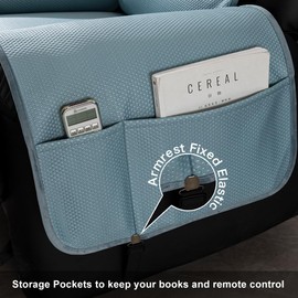 STONECREST Recliner Chair Cover, True Cooling Recliner Slipcover, Stay in Place (Ocean, Recliner 23" Regular)