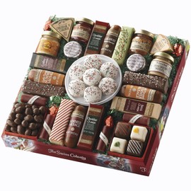 The Swiss Colony 27 Favorites Food Gift Set, Summer Sausage Meats and Cheeses, Assorted Chocolates, Candies, Petits Fours, Cheese & Charcuterie Board Gifts Basket, Holiday, Christmas - Holiday Red Box
