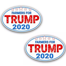 FARMERS for TRUMP 2020 Pro Trump Political Bumper Stickers MAGA Decals 5" 2-pack