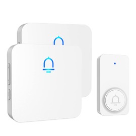 SECRUI Wireless Doorbell, Waterproof Door Bell Chime Kit with 1000FT Ultra-Long Range, 32 Chimes, 5 Volume Levels, 2 Plug-in Receivers and 1 Push Button for Home, Office-White