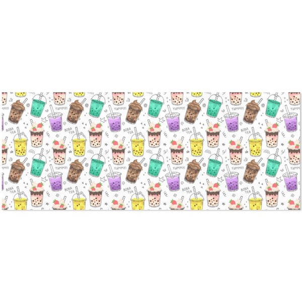 pnyoin Merry Christmas Wrapping Paper Roll,Doodle Bubble Tea Gift Wrap