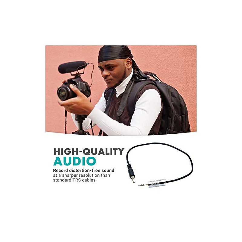 Movo MV-RC100 - Cable atenuador de micrófono macho de 3,5