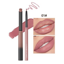 Matte Lipstick & Lip Liner Makeup Set for Music Festival Makeup, 2 Counts/set Long Lasting Natural Color Flawless Tinted Lip Balm, Lip Crayon, Lightweight Moisturizing Lip Care Lipgloss Cosmetic Kit, Makeup, Lip Stain, Lipliner, Deep Pink:_Burgundy_2 counts