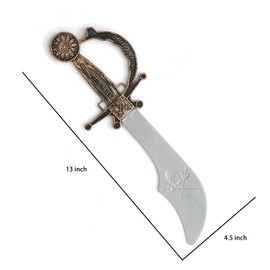 Kids Pirate Costume Dress Up Accessories Set, Role Play Props for Kids Party(Plastic Sword, Pirate Coins, Coin Bag, Eye Patch, Skull Coin Necklace, Compass, Treasure Map).