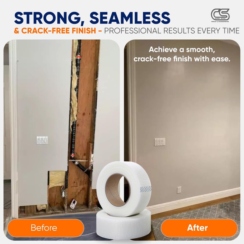 CLEAR STYLE 150Ft x 1.96 Inch - Self-Adhesive, Crack-Resistant, Strong