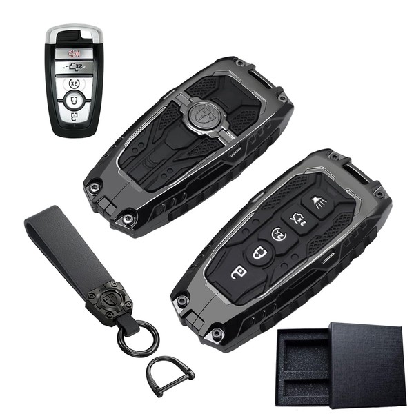 Heavy Key Fob Cover Case Protector with Keychain Accessories for