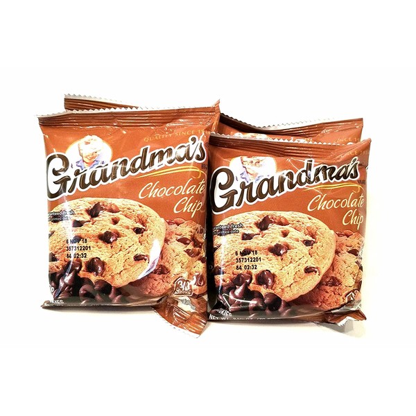 Grandma's Cookies Chocolate Chip Flavored 8 cookies 2 Per Pack (pack of 4)
