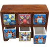 GURU SHOP Apothecary Cabinet with Colourful Ceramic Drawers, Spice Box,