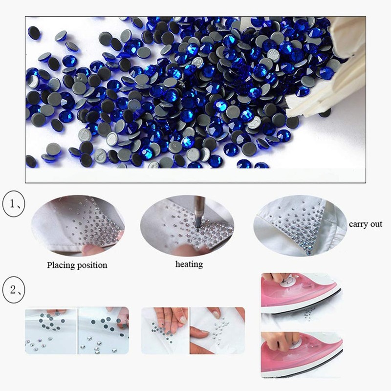 Dowarm 1440 Pieces SS10 Flatback Nail Crystals, 2.8MM Flatback for