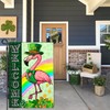Kmxzint Welcome St Patricks Day Flamingo Garden Flag Shamrock Irish