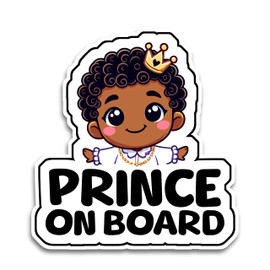 Baby on Board Signs for Car, 6.5 x 6 Prince on Board, Waterproof and UV-Resistant Baby on Board Sticker, Durable Baby Sign for Safety Awareness, Easy to Apply for Window or Bumper