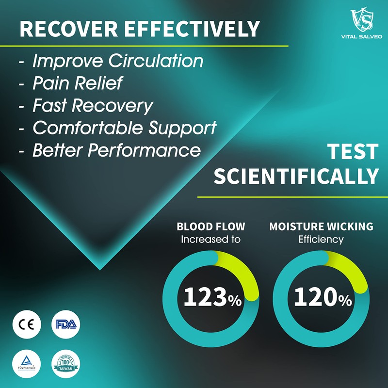 Vital Salveo-日常的な使用で快適な圧迫サポートを提供する 男女兼用すべり止め付き フィンガーレスまたはハーフ フィンガーレス 指あり圧迫手袋（1組）ダークグレーL