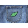 Green Leaf Patch - 3x1.25 inch. Embroidered Iron on Patch