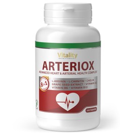 Arteriox Advanced Heart & Health Complex, Heart Health Grape Seed Extract, Vitamins B12 B6 K, Chrome (120 Capsules), Heart Muscle, Heart Function, Cardiovascular. Vitality Nutritionals by Vitamin Express