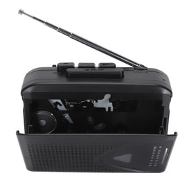 Grabador de Reproductor de Casete Portátil, Convertidor Digital de Casete a MP3 con Conector para Auriculares de 3,5 Mm, Reproductor de Cinta de Casete Radio Am FM (Black)