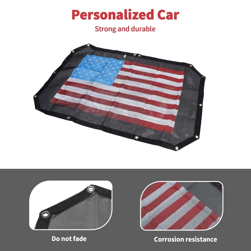 Linskip Mesh Sun Shade Top Compatible with 2007-2017 Jeep Wrangler