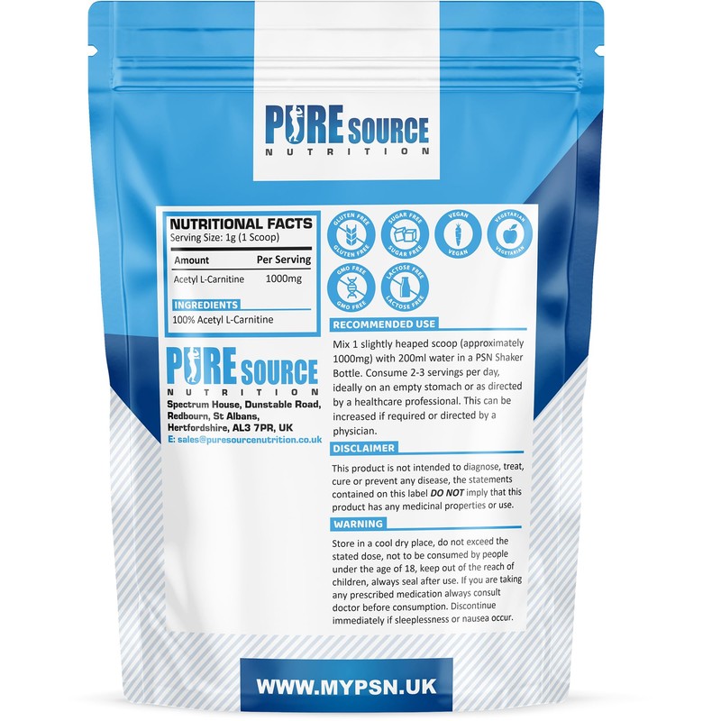 Pure Source Nutrion Acetyl L-Carnitine 500g
