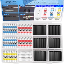 Tanbupu - 206 conectores de alambre de sellado de soldadura, conectores de empalme de extremo termorretráctil de grado marino para electricidad, estéreo, corrosión y resistente a la intemperie