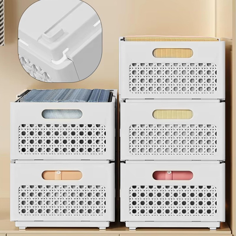 Ruspela Storage Boxes Set of 3 Foldable Wardrobe Storage Organisers