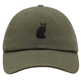 JPAK Sitted Black Cat Premium Dad Hat Embroidered Cotton Baseball Cap Cute Kitty