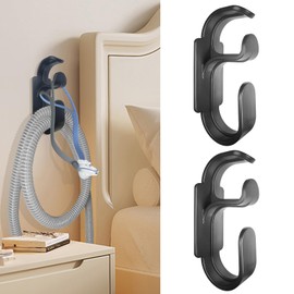 Aifeedi CPAP Hose Holder for Bed, 2 Pack CPAP Hook CPAP Hose Hanger with Anti-Unhook Feature, CPAP Mask Hook & CPAP Tubing Holder, CPAP Supplies Prevents Hose Tangle for Better Sleep (Black)