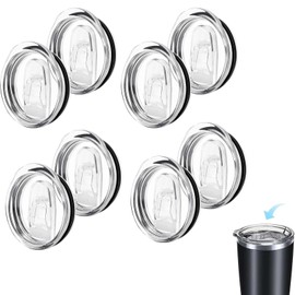 SANTUO 8Pcs Tumbler Lids Skinny Replacement Lids for Mouth Tumbler Cup Spill Proof Clear Skinny Simple Modern Lid Replacement for Stainless Steel Tumbler Travel Cup Coffee Cup