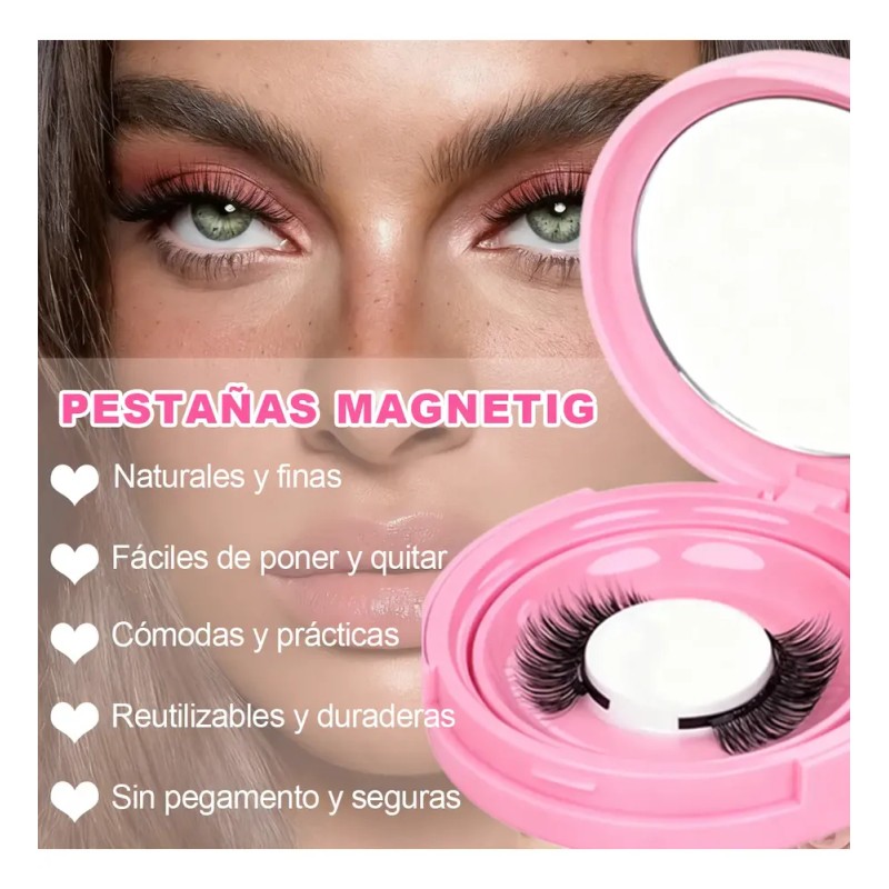 Kit De Pestañas Postizas Magnéticas Reutilizables 2 Pairs