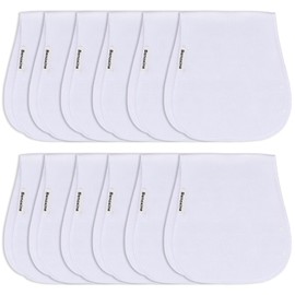 Premium 12-Pack Baby Burp Cloths & Bibs with 2-in-1 Design Large Size and 3-Layer Thickness Organic Cotton Super Absorbent and Soft Burping Rags for Girls and Boys - Ideal Baby Bibs Set for Spit Up