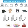 Pangutiandi 10 Pcs Wall Hooks Coat Hooks Double Clothes Hooks