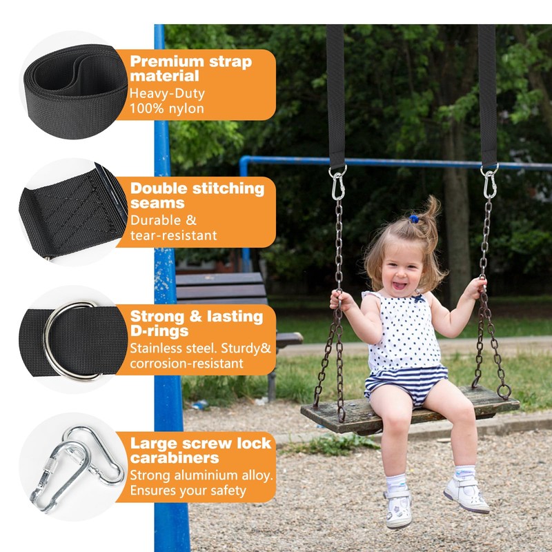 DONILIGA Adjustable Tree Swing Hanging Straps and Hammock Hanging Straps