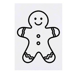 'Gingerbread Man Outline' Temporary Tattoo - Water Resistant, Skin-Safe, Non-Toxic Transfer (TO00084785)