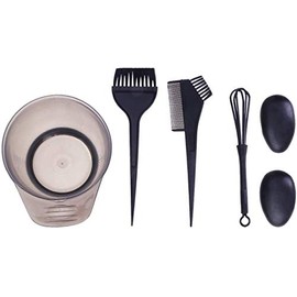 POFET 5PCS Hair Dye Set, Hair Dye Color Brush and Bowl Set - including Hair Tinting Bowl, Dye Brush, Ear Cover and Dye Mixer, Hair Tint Dying Coloring Applicator（Black）
