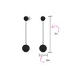 Black Crystal Pave Round Double Disco Ball Drop Sparkle Linear