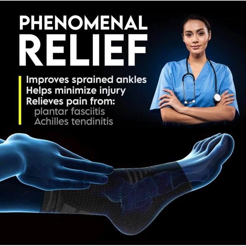 Langov Ankle Brace Compression Sleeve Ankle Unisex Compressor Brace Pair