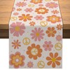 Vohado Groovy Table Runner Daisy Retro Hippie Boho Rainbow Party