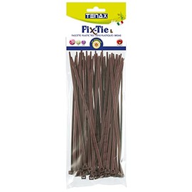 tenax Fix-Tie L Multi-purpose Plastic Cable Ties Brown 20cm Length Pack of 50