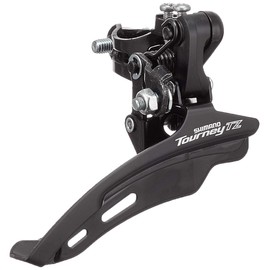 Shimano Tourney/TY FD-TZ510 6-speed MTB front derailleur, down swing, top pull, 28.6mm, 66-69, 48T black/silv