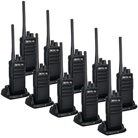 Retevis RT17 Radios Walkie Talkies Long Range Rechargeable,Portable 2 Way Radios and Charging Station, Handsfree Two-Way Radio for Adults Security Business Construction Industrial School(10 Pack)