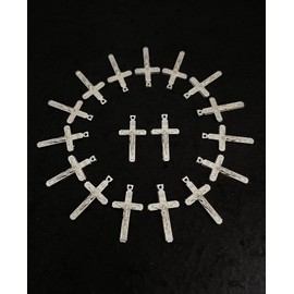 diyalo Catholic Four Way Cross/Celtic Crucifix/Orthodox Baptismal Cross/Holy Trinity Crucifix Cross Pendant Charms for DIY Rosary Chaplet Jewelry Making Parts (Mini INRI Crucifix-50pcs)