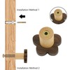 MOROBOR 6pcs Flower Shaped Wooden Cabinet Knobs, Single Hole Walnut